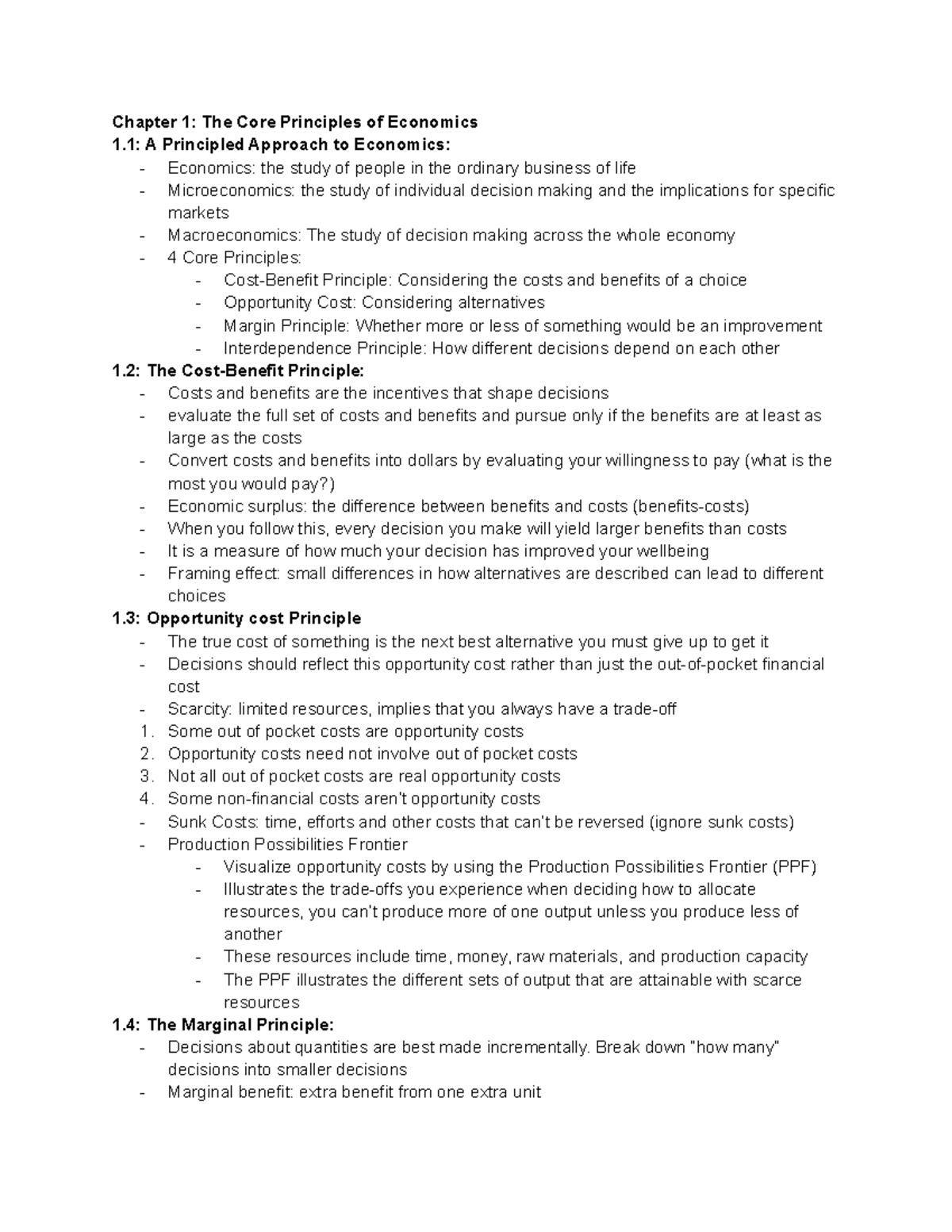 Chapter 1 The Core Principles of Economics - Chapter 1: The Core ...