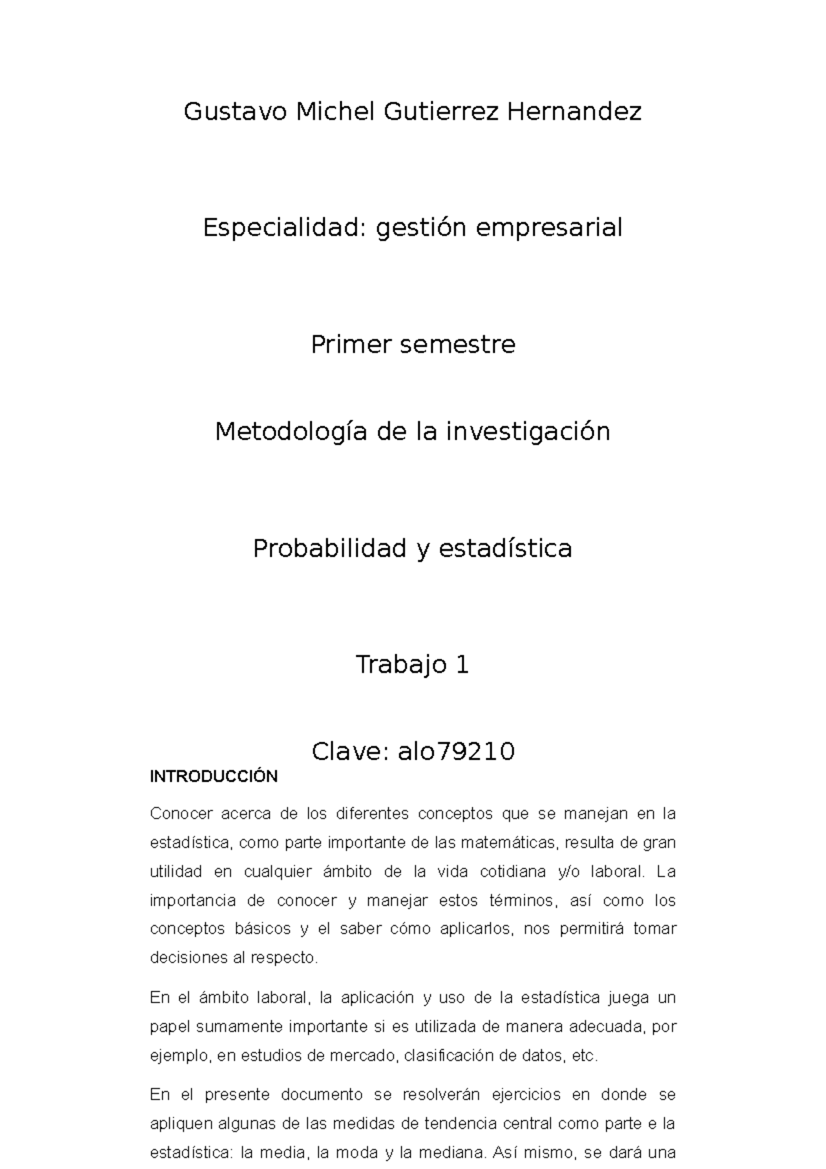 Probabilidad Y Estadistica Actividad 1 - Studocu