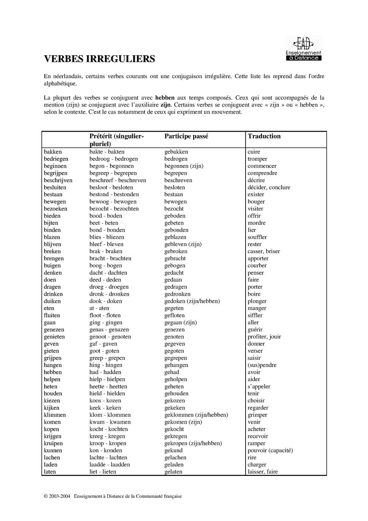 verbes-irreguliers-2003-2004-enseignement-distance-de-la