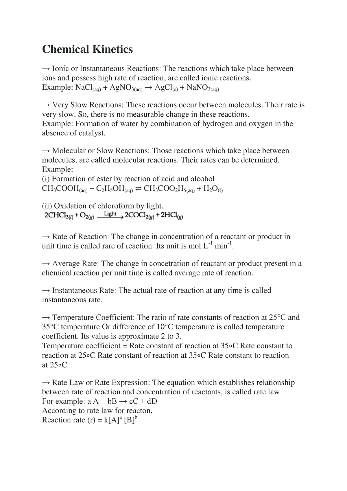 Chemical Kinetics - Chemical Kinetics → Ionic Or Instantaneous ...