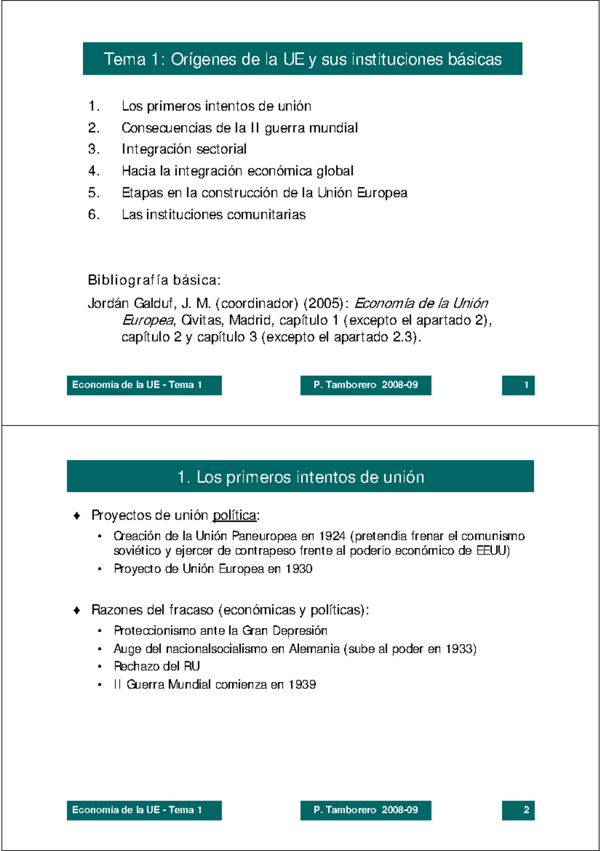 Uet1 - Apuntes derecho de la union europea - Economía de la UE - Tema 1 ...