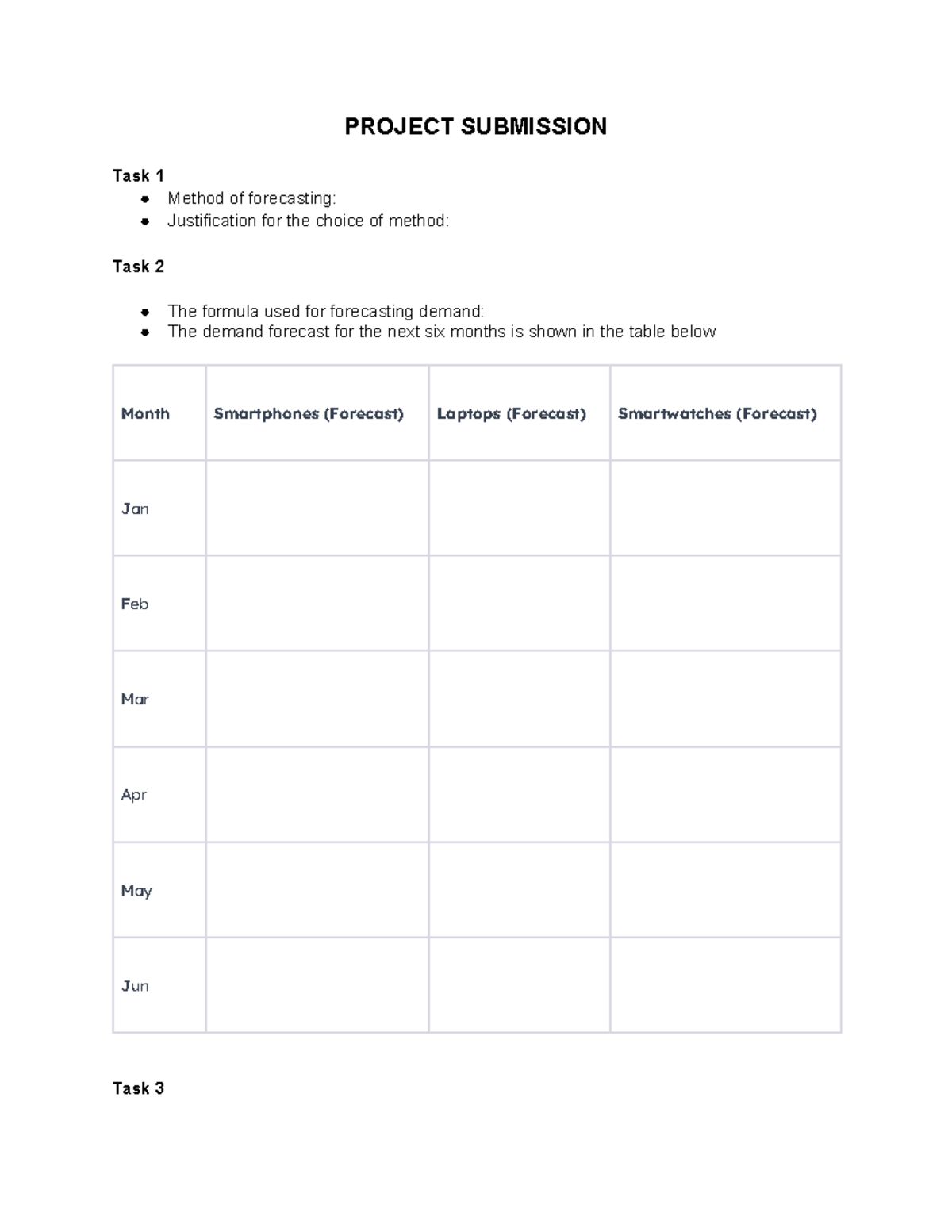 Project+Sample+Template+ - PROJECT SUBMISSION Task 1 Method of ...