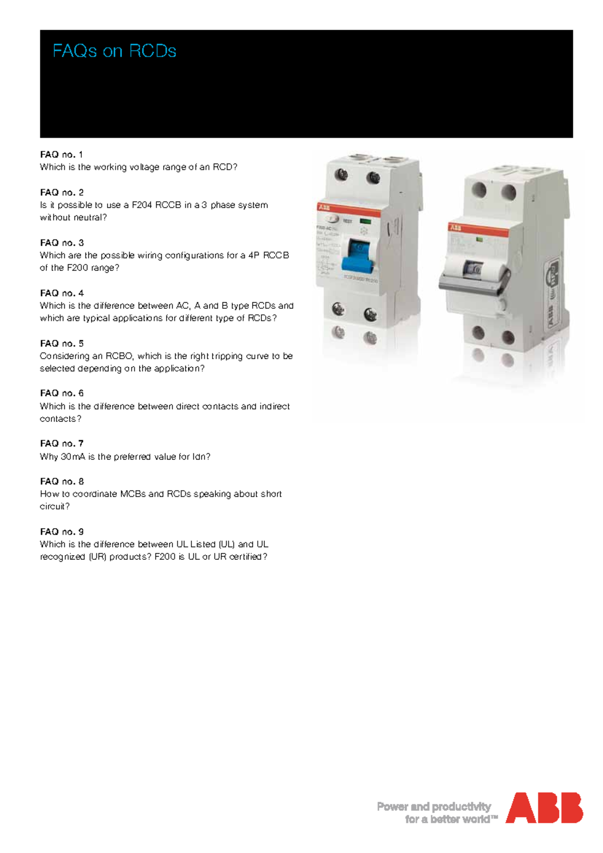 ABB RCCB RCBO connections configuration 2CSC42000 5 B0201 - FAQ no. 1 ...