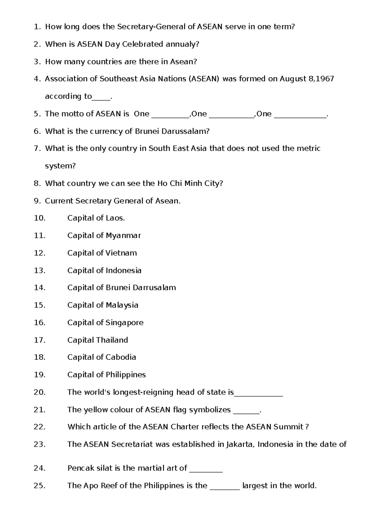 Exercise 1 - social science - How long does the Secretary-General of ...