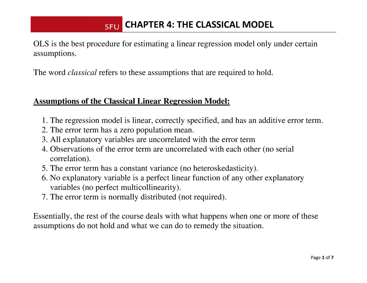 clrm-assumptions-ols-is-the-best-procedure-for-estimating-a-linear