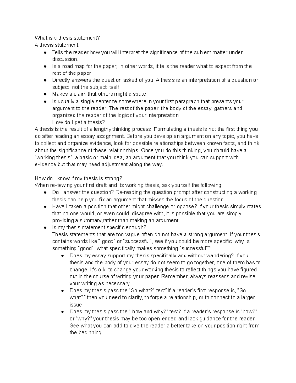 Thesis Statement English 101 What Is A Thesis Statement A Thesis