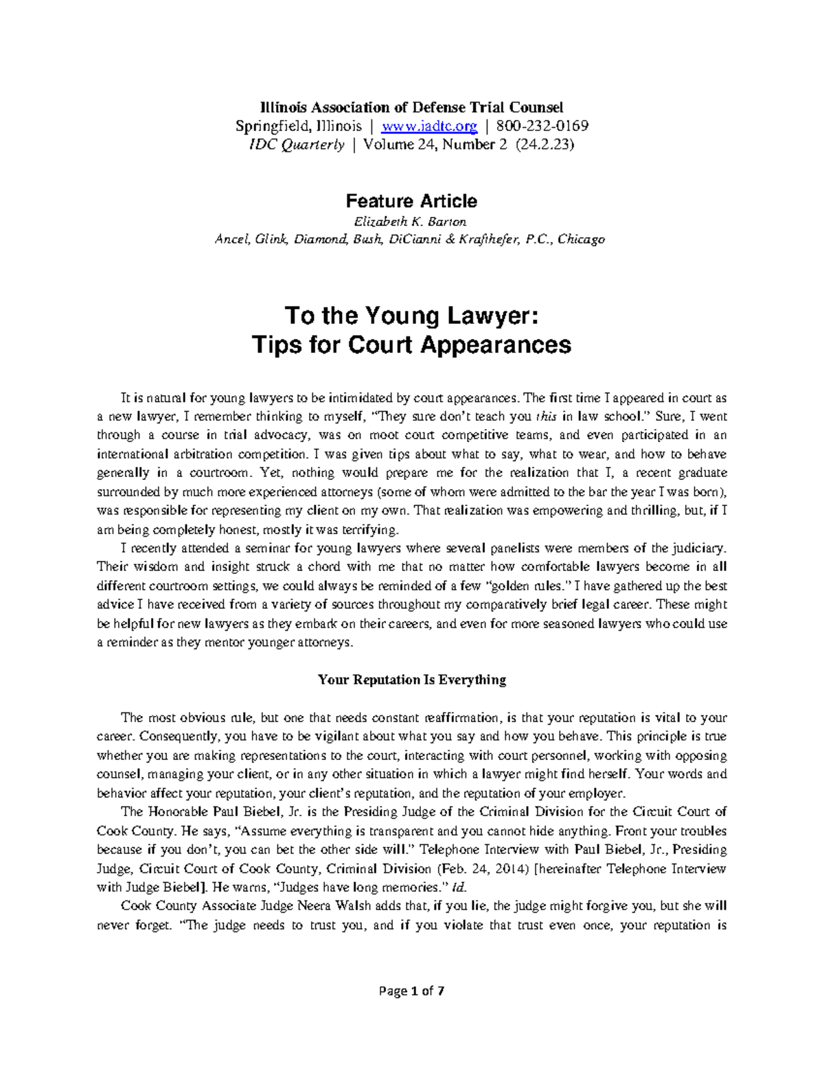 Tips for the young lawyer Tips for the young lawyer Tips for the young