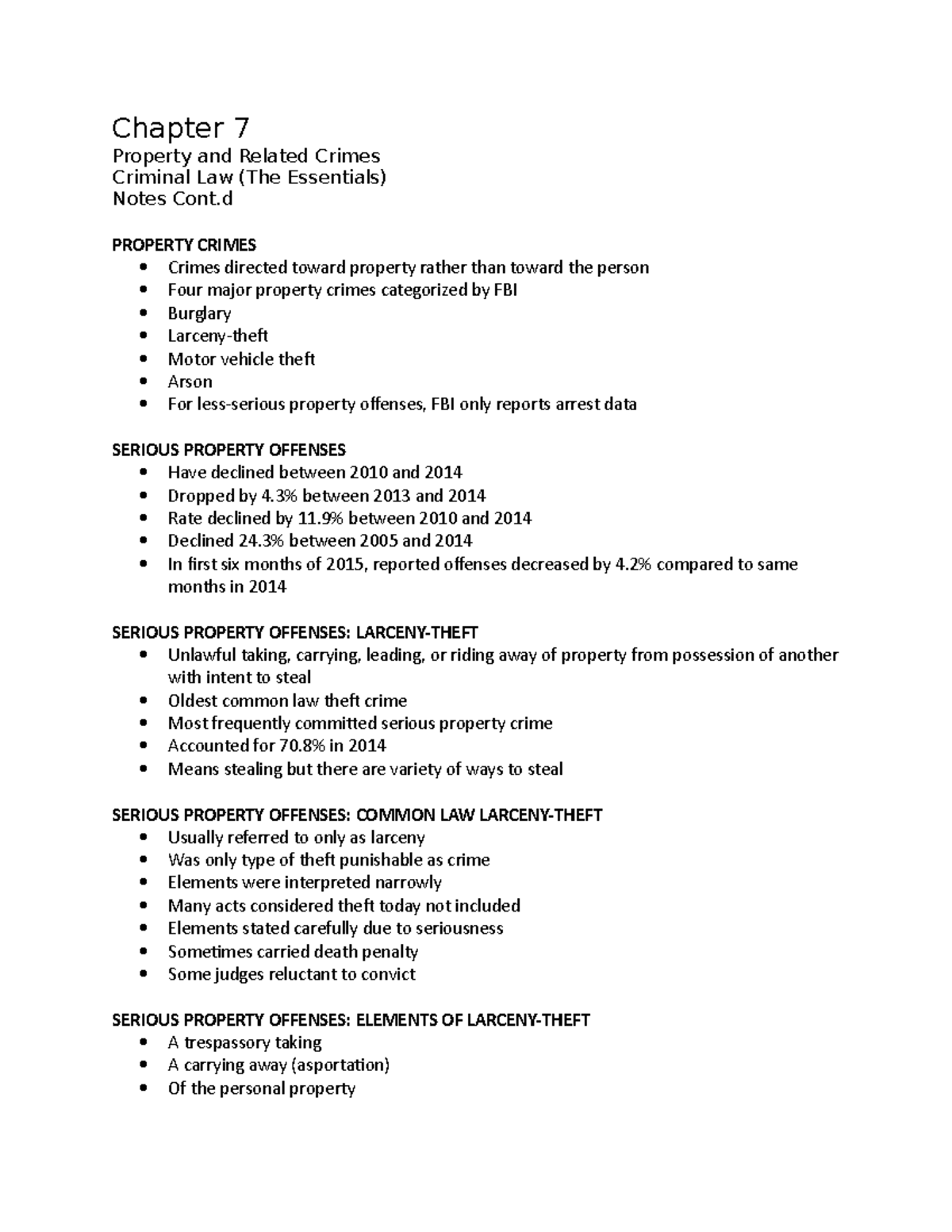 CJL CH7 - Summary Criminal Law - Chapter 7 Property And Related Crimes ...