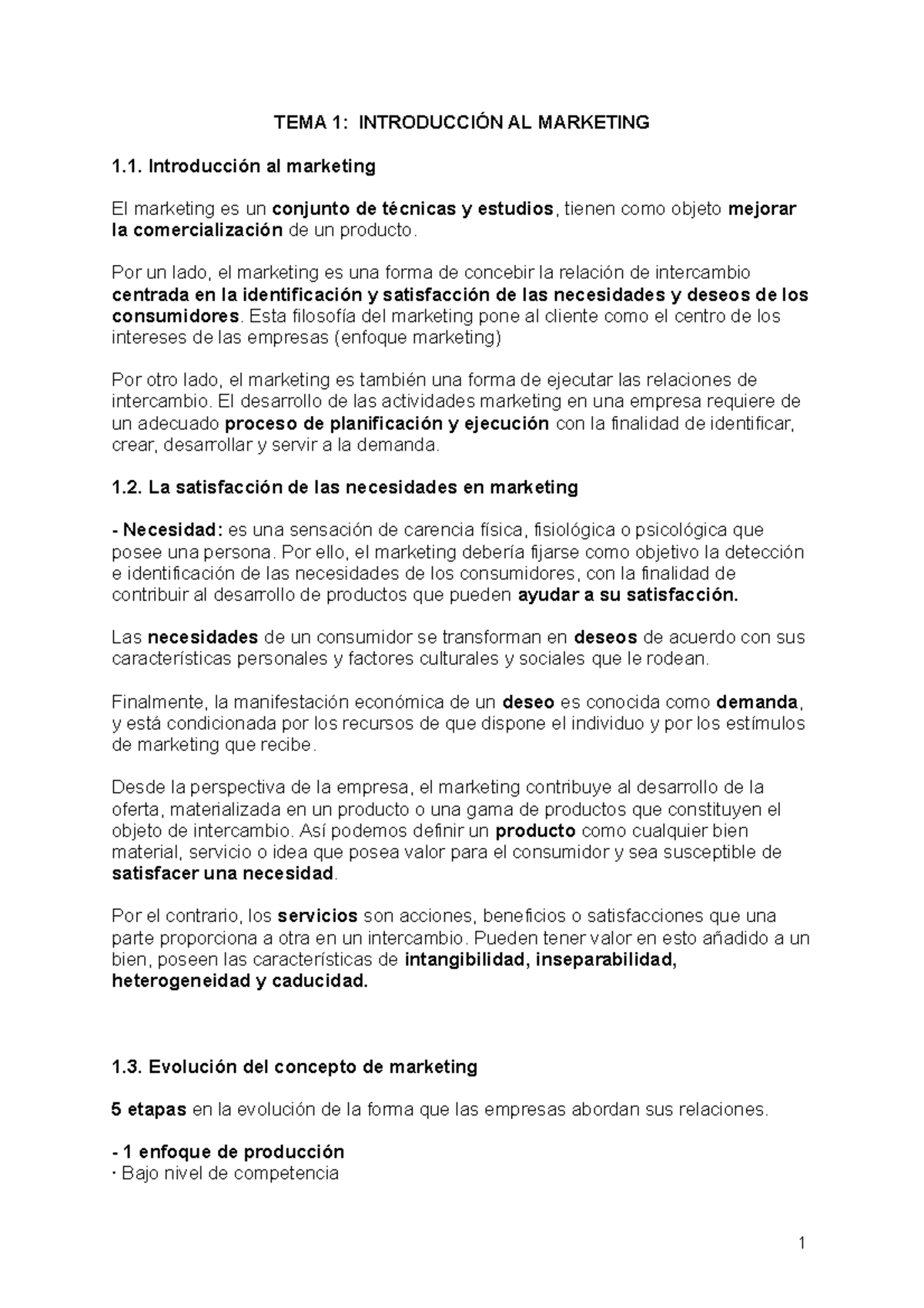 resumen t 1 al 3 - TEMA 1: INTRODUCCIÓN AL MARKETING Introducción al ...