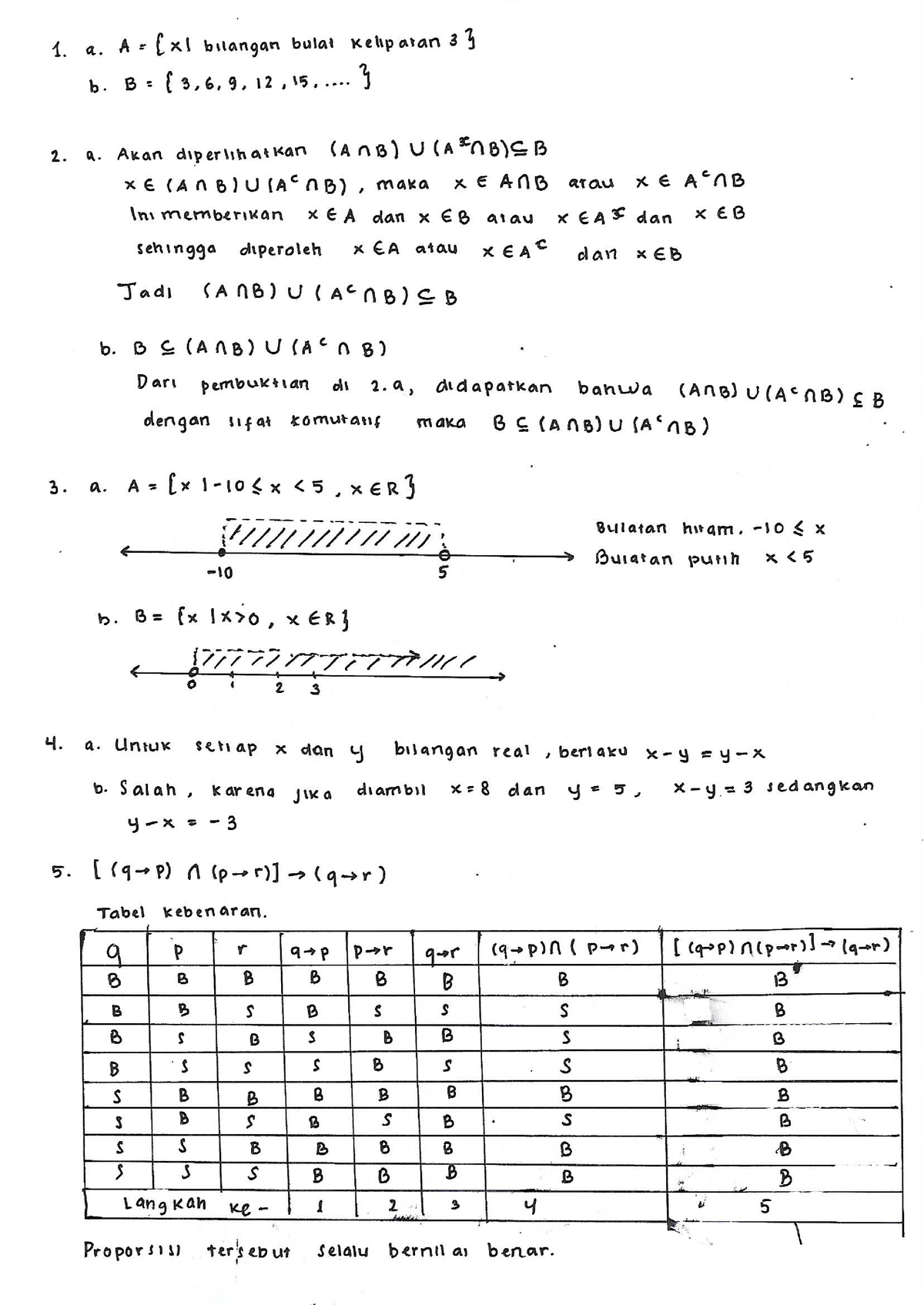 Pengantar Matematika - Tugas 1 - Studocu