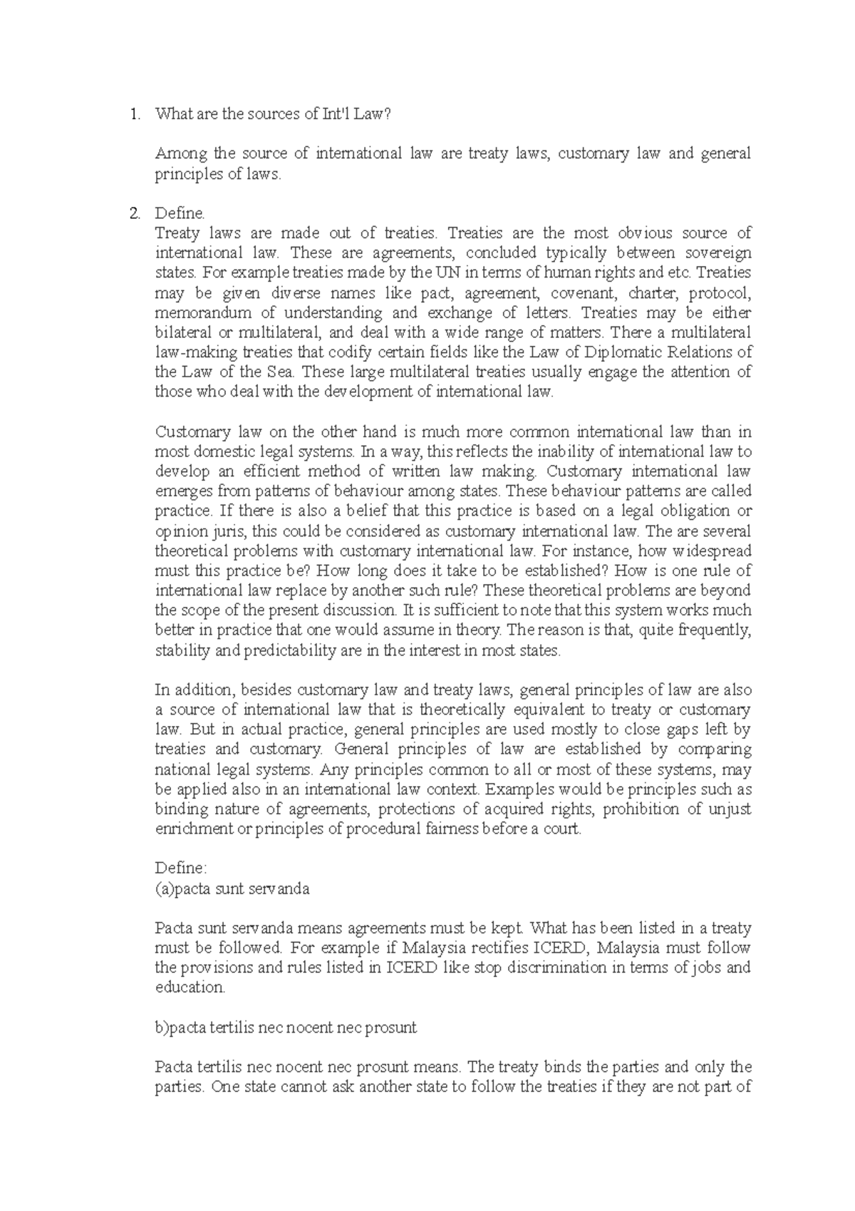 Public International Law Tutorial 2 Week3 What Are The Sources Of Int Public International Law Tutorial 2 Week3 What Are The Sources Of Int