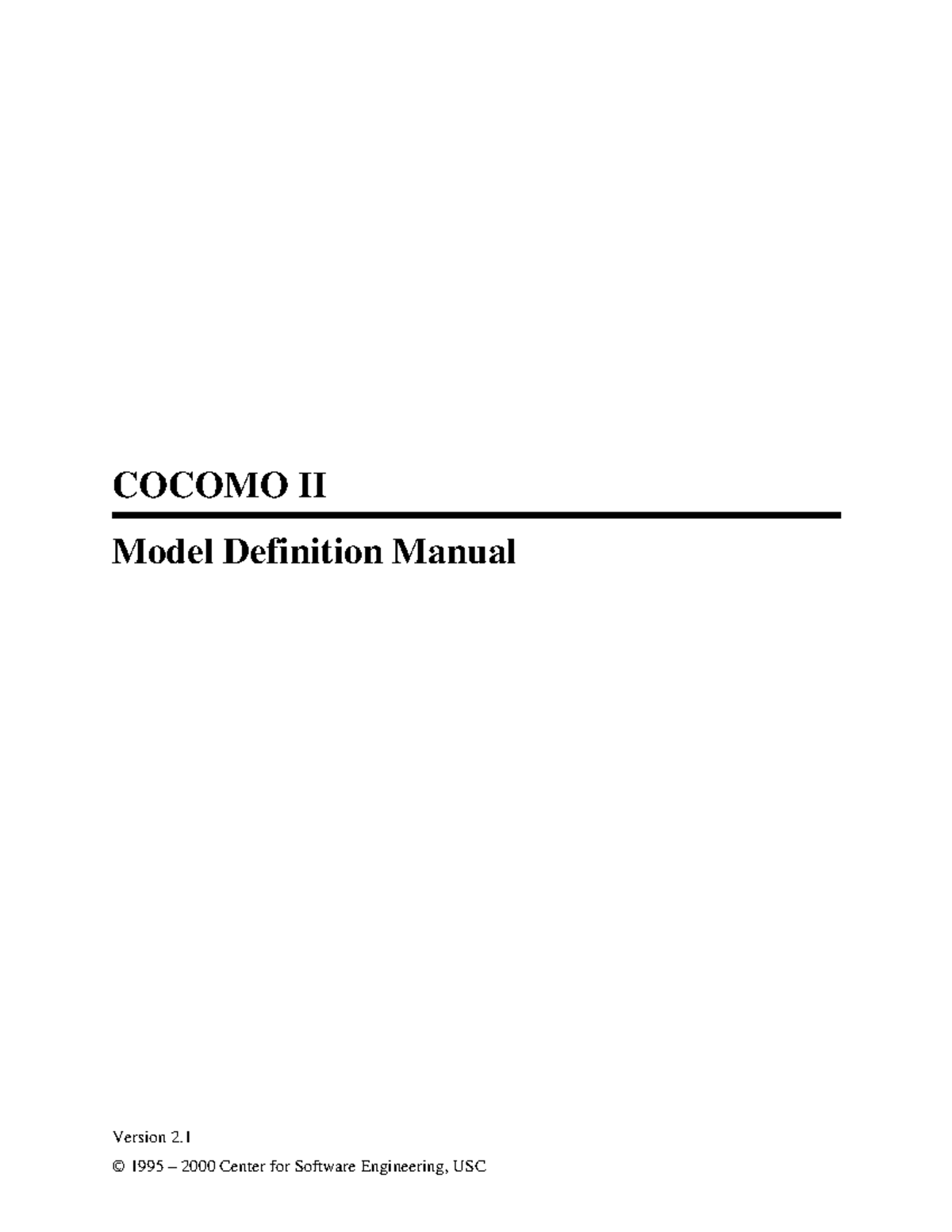 II Model Definition Manual Version 2. II Model Definition Manual Version 2 i