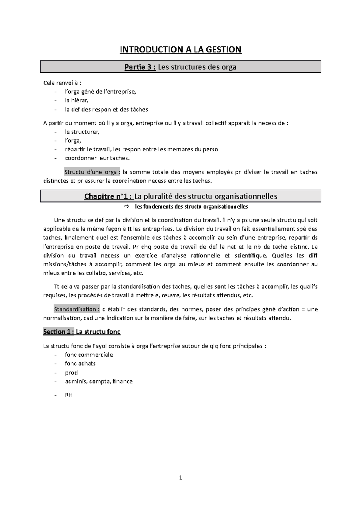 Chapitre n°1 - La pluralité des structu organisationnelles ...