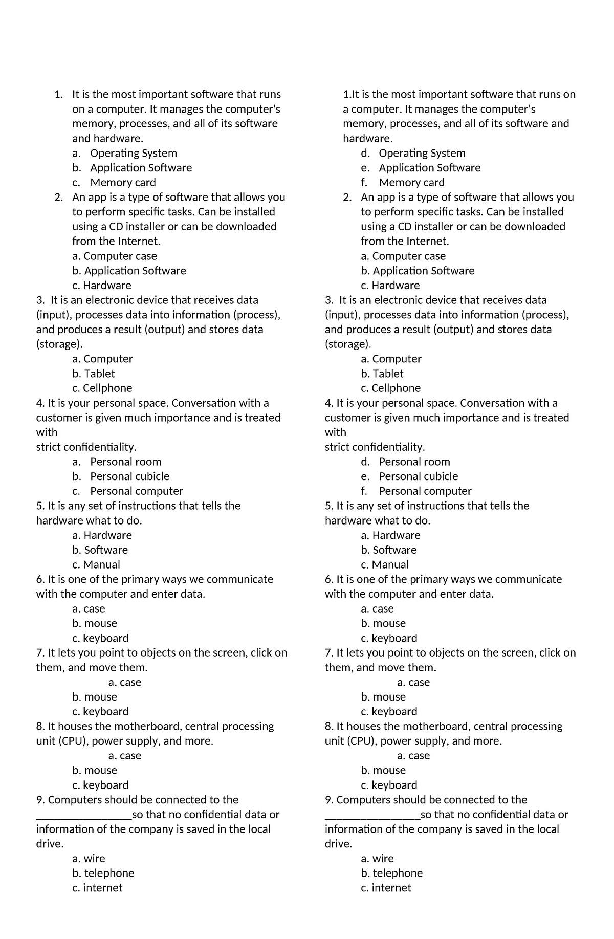 Lesson 1 and 2 CCS - SAMPLE ACTIVITIES FOR TLE - 1. It is the most ...