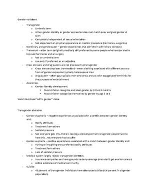 PSY 116 Comprehensive Final Exam Study Guide - PSY116: Human Sexuality ...