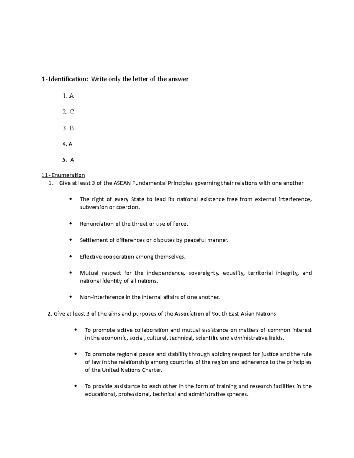 Upload - globalization - 1- Identification: Write only the letter of ...