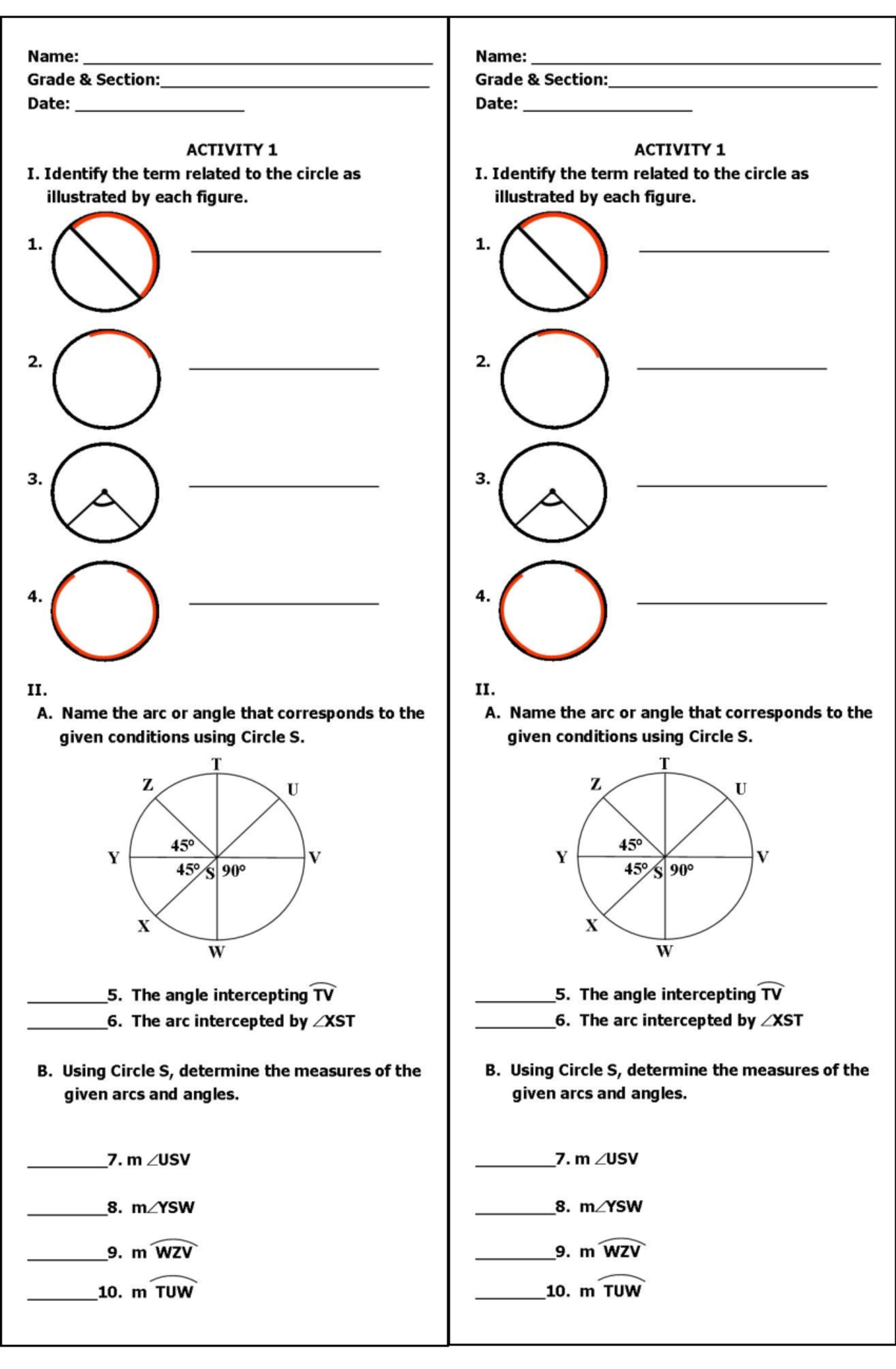 Lesson 2 Activity 1 - Geometry- Circles - Physical Education - Studocu