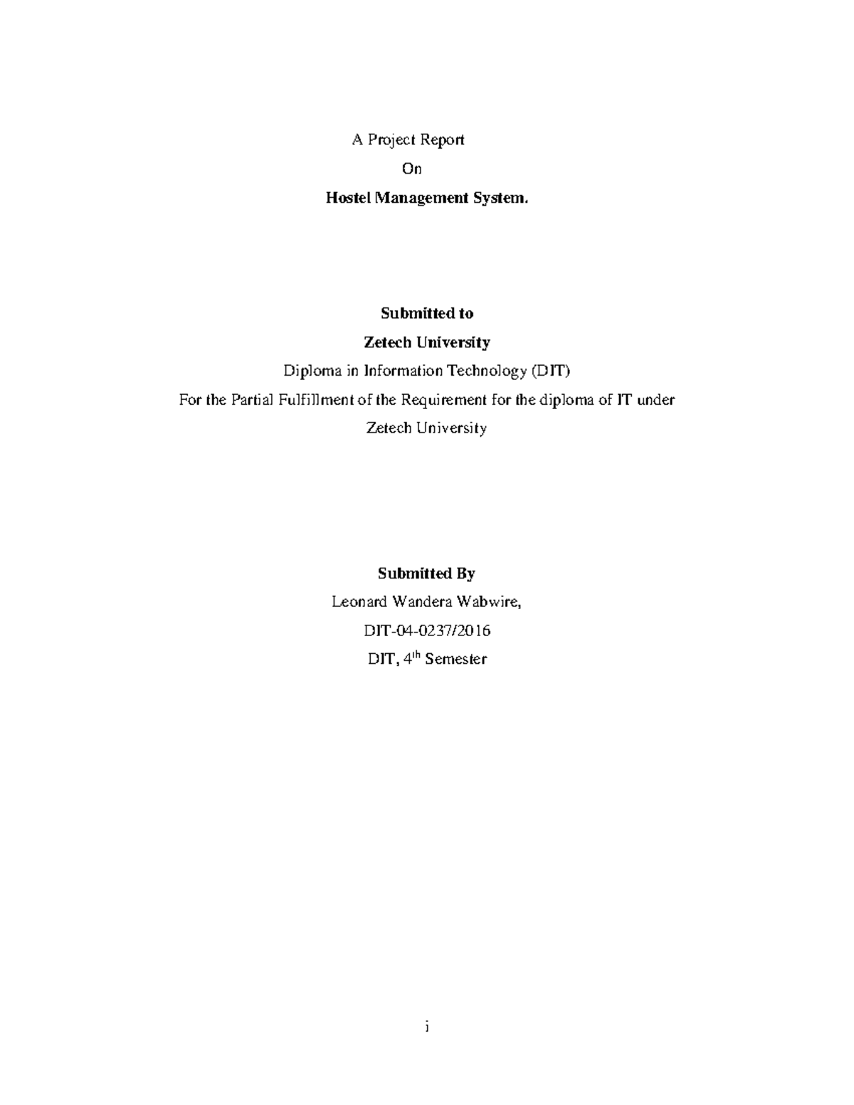 25190791 weffjhv mjkghkujb i A Project Report On Hostel Management