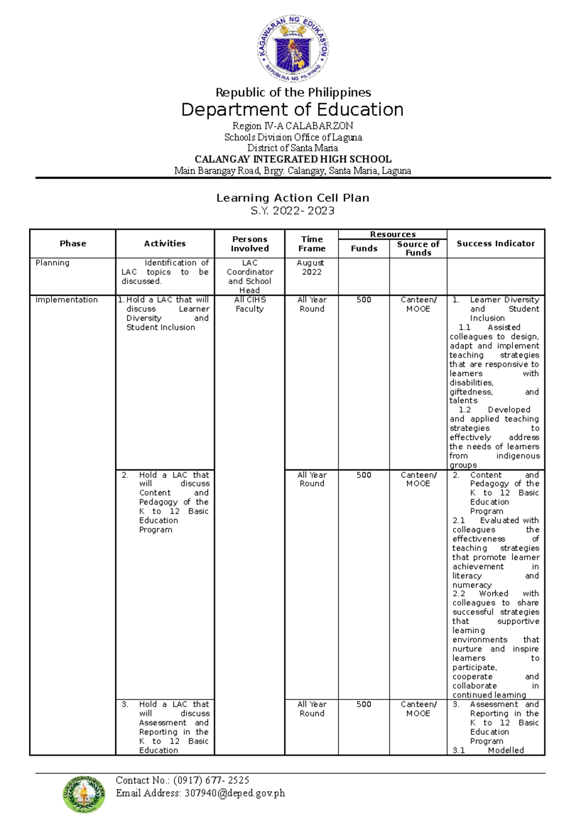 Lac Plan - Yusx46yzry - Republic Of The Philippines Department Of 