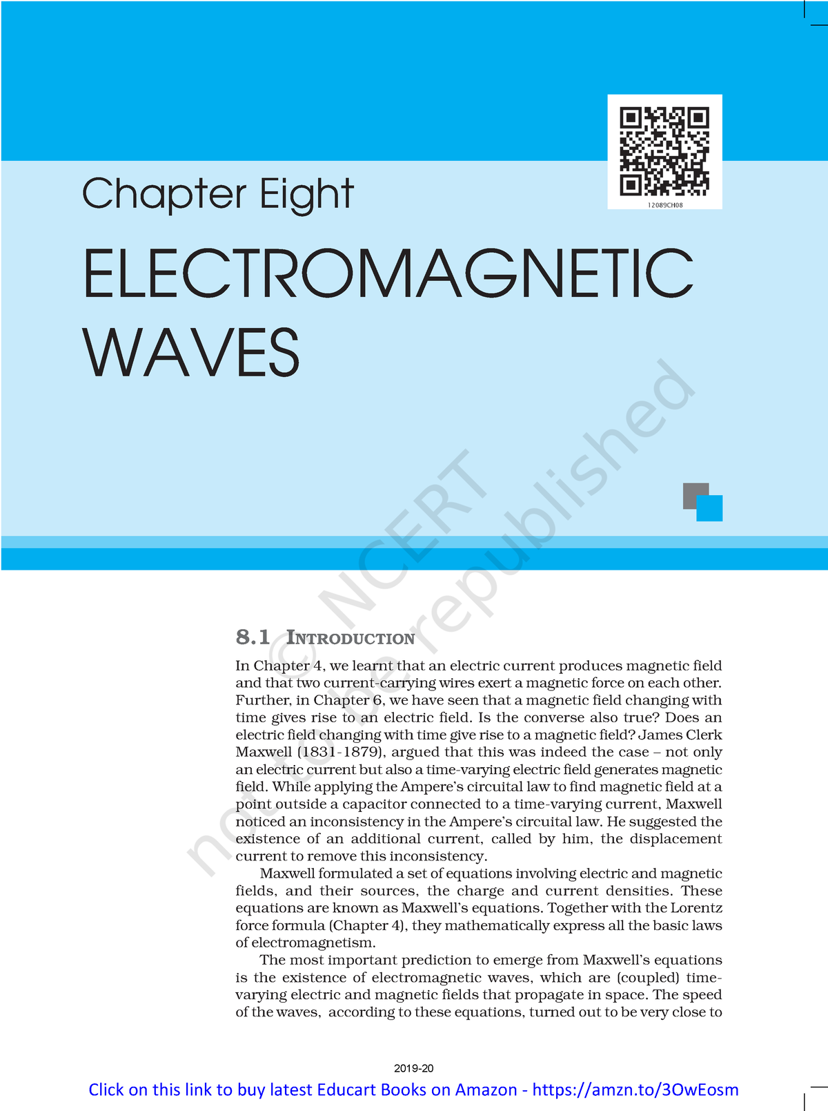 Ch- 8 Electromagnetic Waves - Chapter Eight ELECTROMAGNETIC WAVES 8 ...