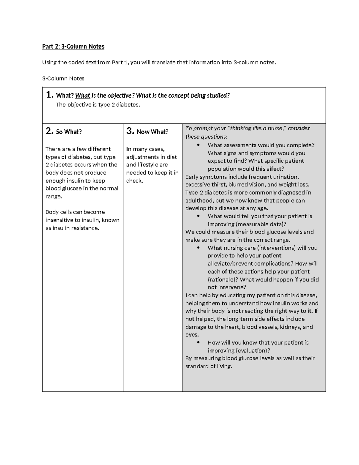 3-column Note Template - Part 2: 3-Column Notes Using the coded text ...