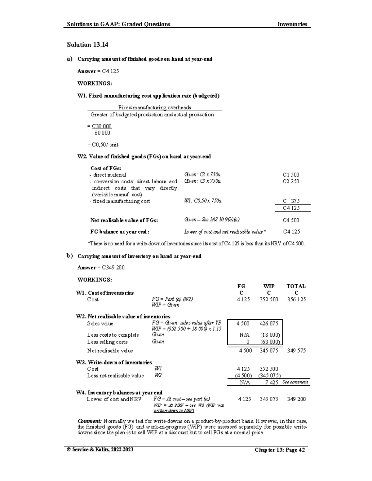 Solution 13 - Solutions to GAAP: Graded Questions Inventories © Service ...
