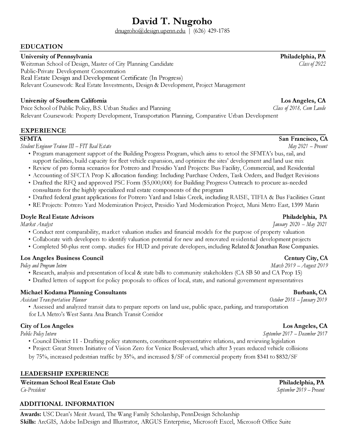 David-Nugroho - Resume - David T. Nugroho dnugroho@design.upenn | (626 ...