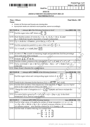 Mathematics 4 - hello - Engineering Mathematics - Studocu