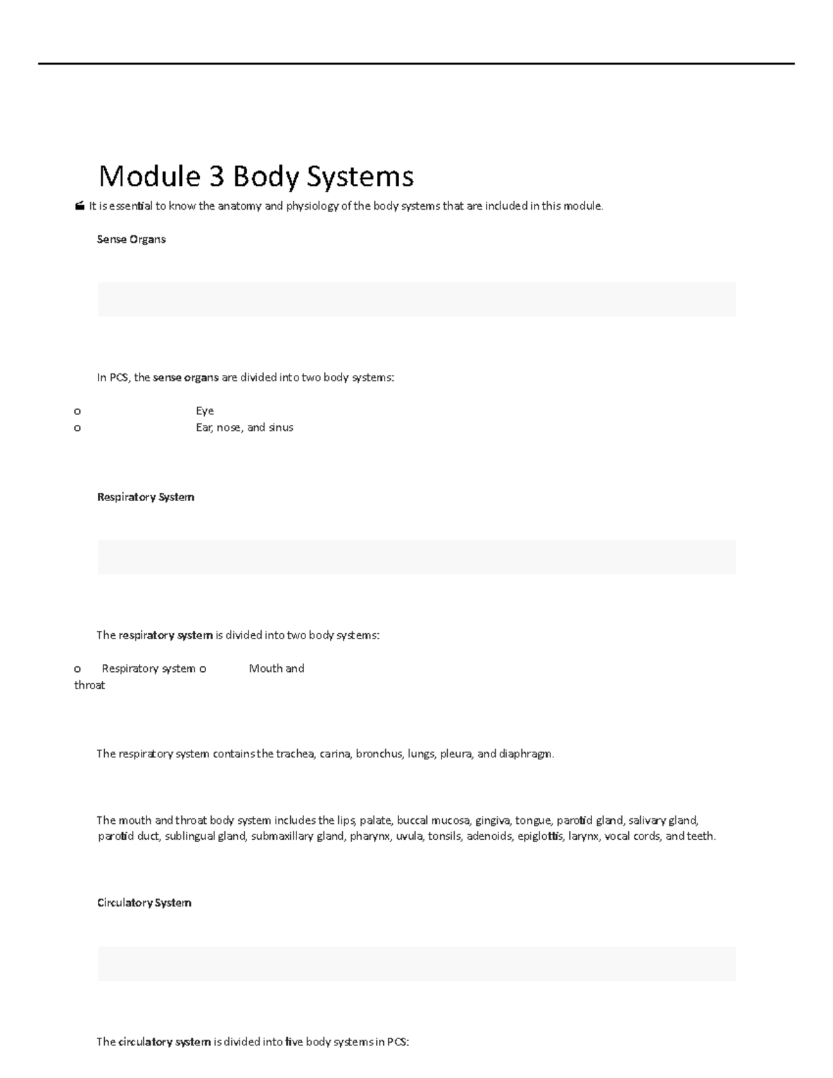 Module 3 Body Systems - Lecture Notes - Module 3 Body Systems It Is ...