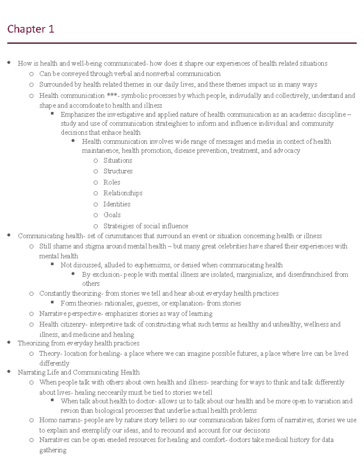 Chapter 1 - Lecture Notes 1 - Chapter 1 How Is Health And Well-being 