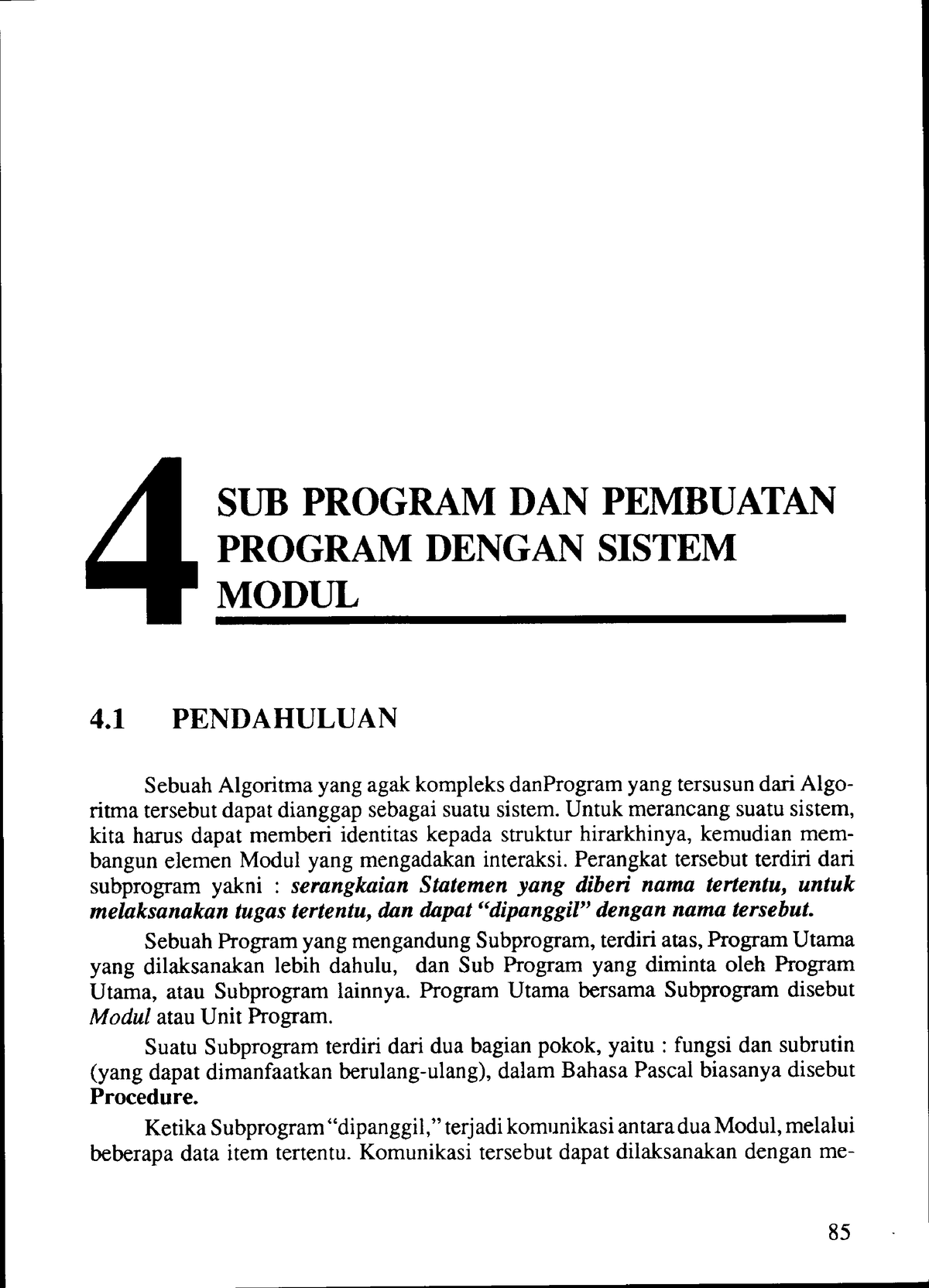 Algoritma Dan Pemrograman Dasar - Bab 4 Subprogram Pembuatan Program ...