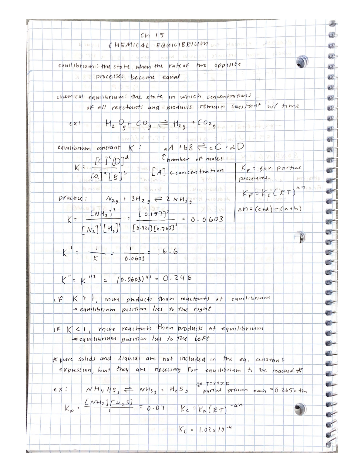 Chapter 15 Chemical Equilibrium - CM-UY 1003 - Studocu