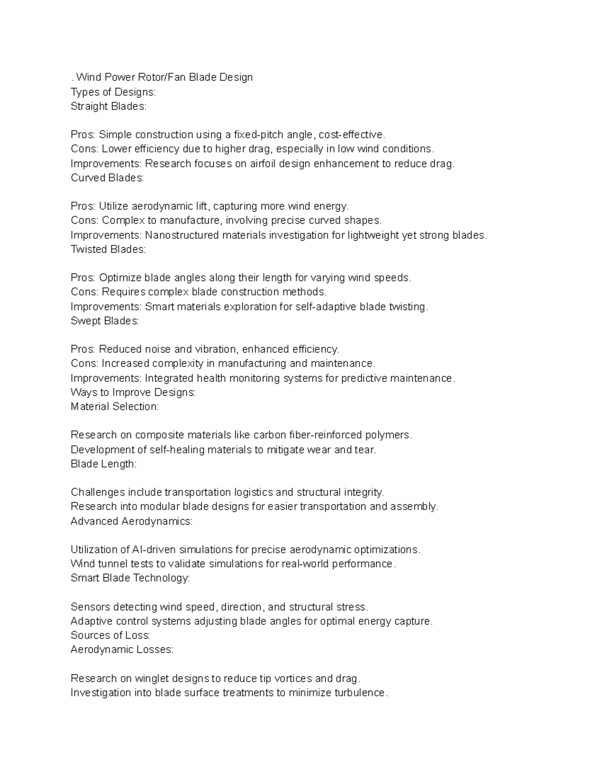 Wind Power Science Olympiad - . Wind Power Rotor/Fan Blade Design Types ...