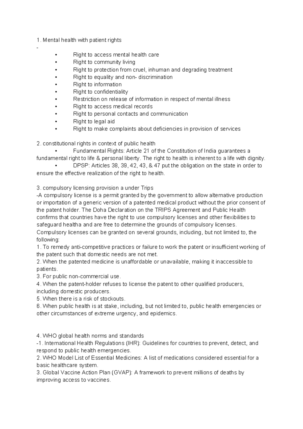 Health Law - Assignment - Mental health with patient rights Right to ...