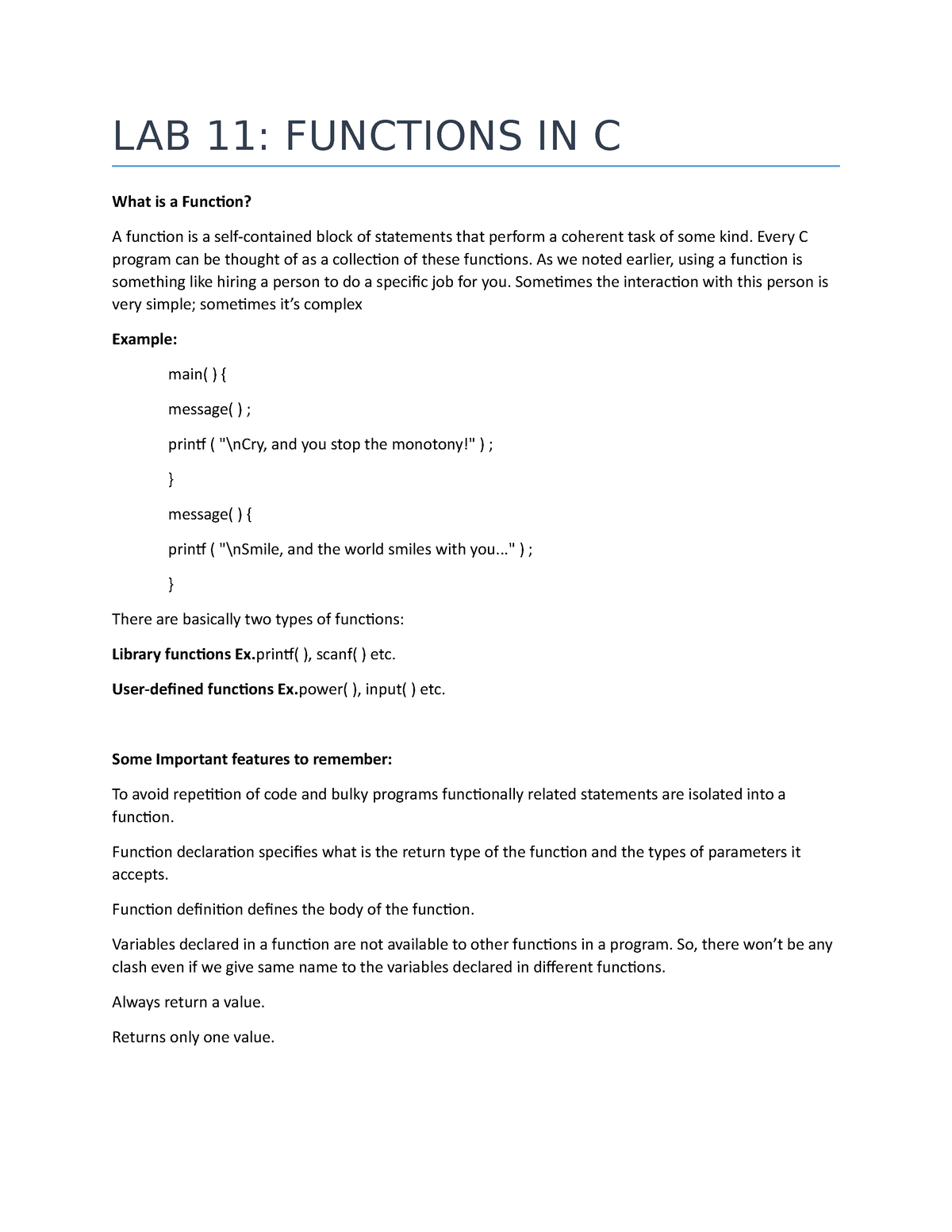 lab-11-lab-manual-c-language-lab-11-functions-in-c-what-is-a