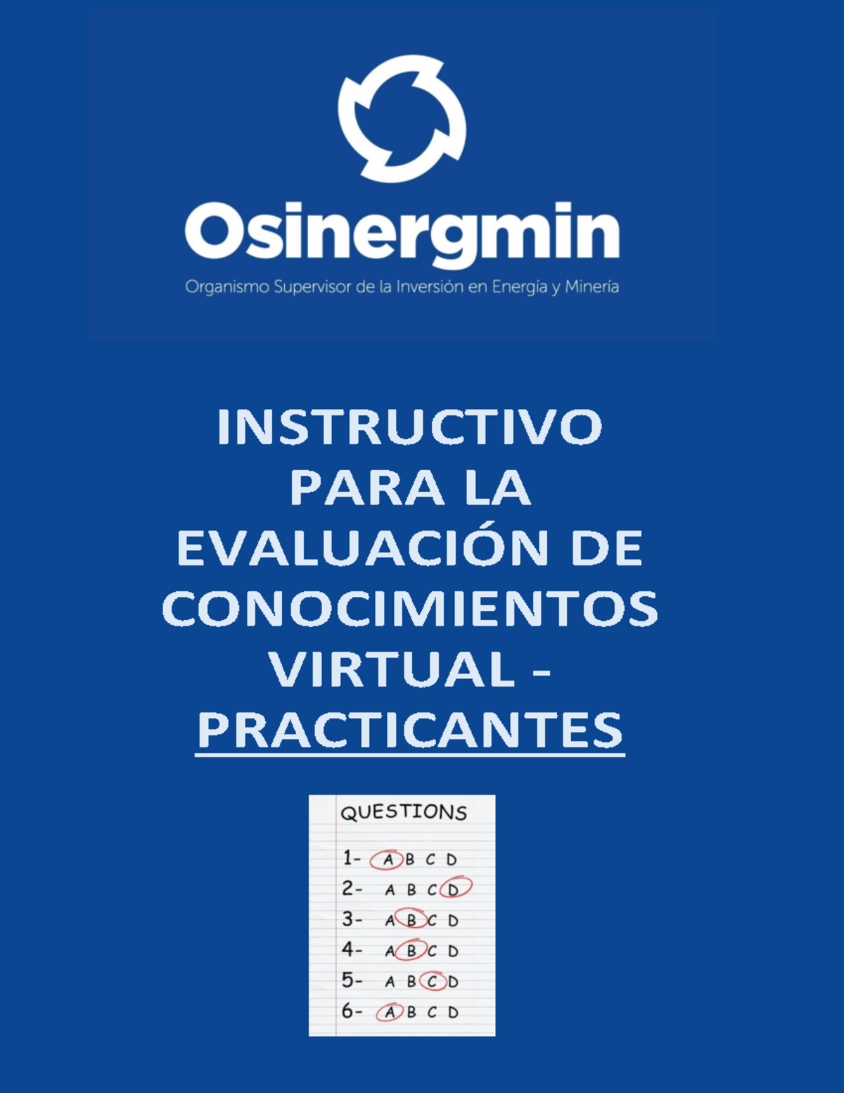 Osinergmin Instructivo ECV Practicantes - INSTRUCTIVO PARA LA EVALUACI ...