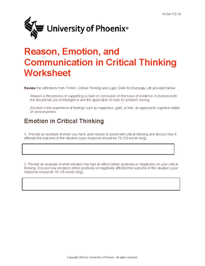 Hum 115 week 5 applying critical thinking reflection image