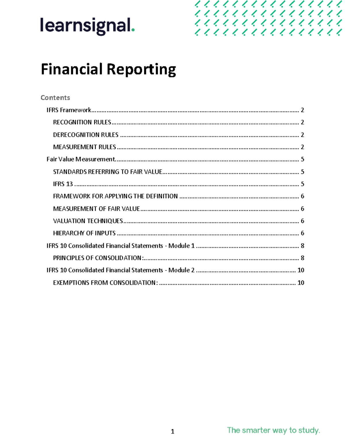 M2 - learn signal - Financial Reporting IFRS - Studocu
