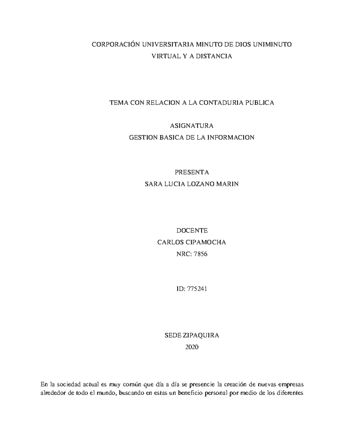 Las empresas con contaduria pública - CORPORACIÓN UNIVERSITARIA MINUTO ...