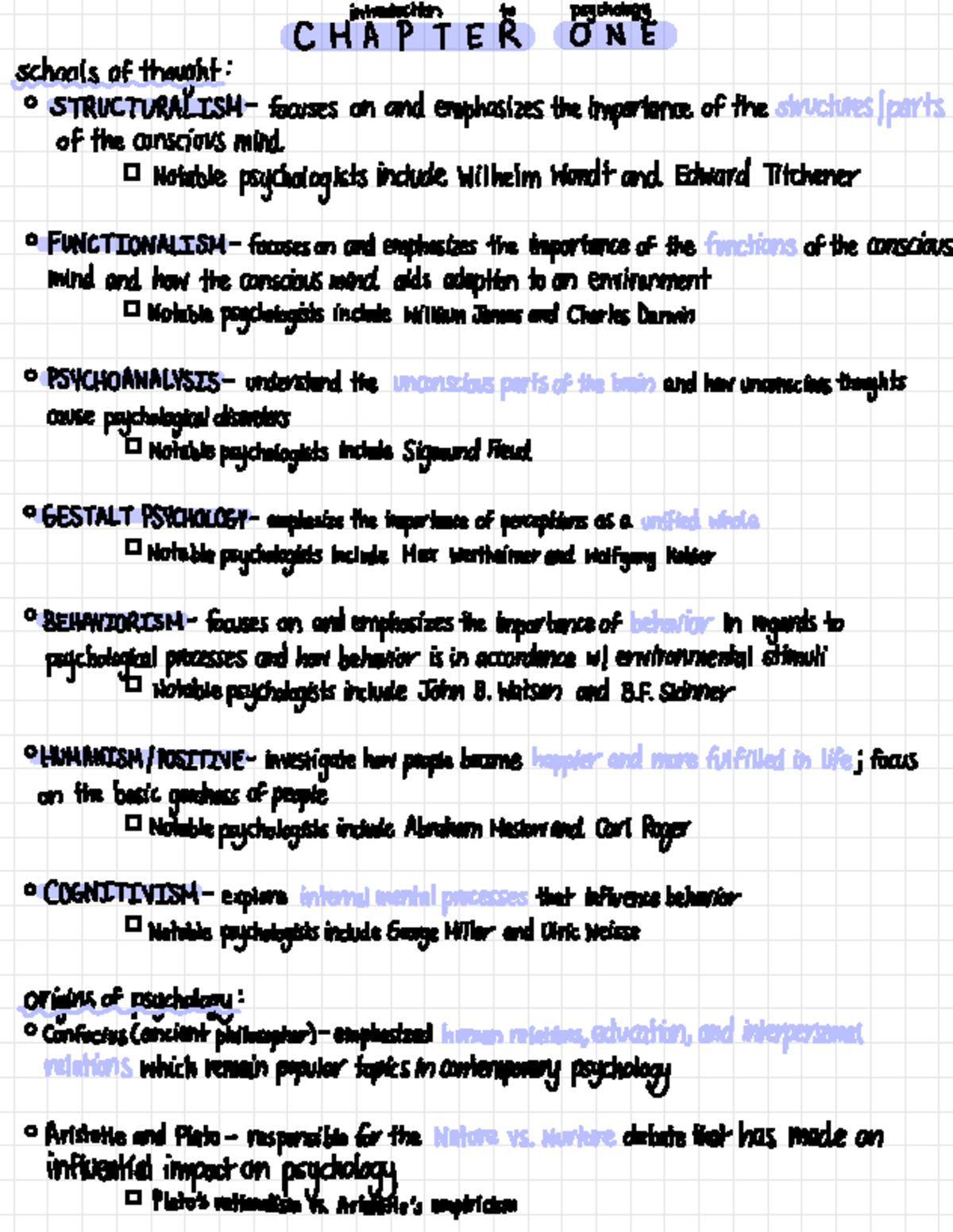 General Psych - Ch. 1 Notes - introduction to psychology C H A P T E R ...