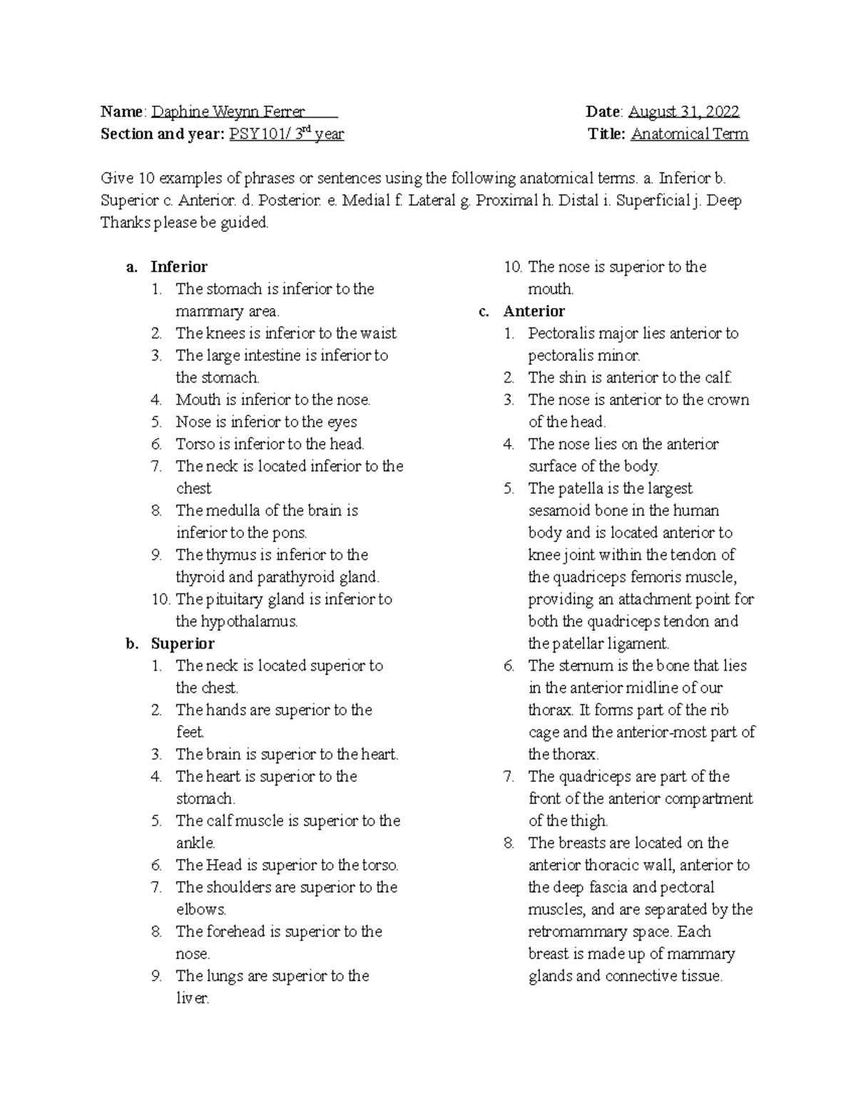 give-10-examples-of-phrases-or-sentences-using-the-following-anatomical