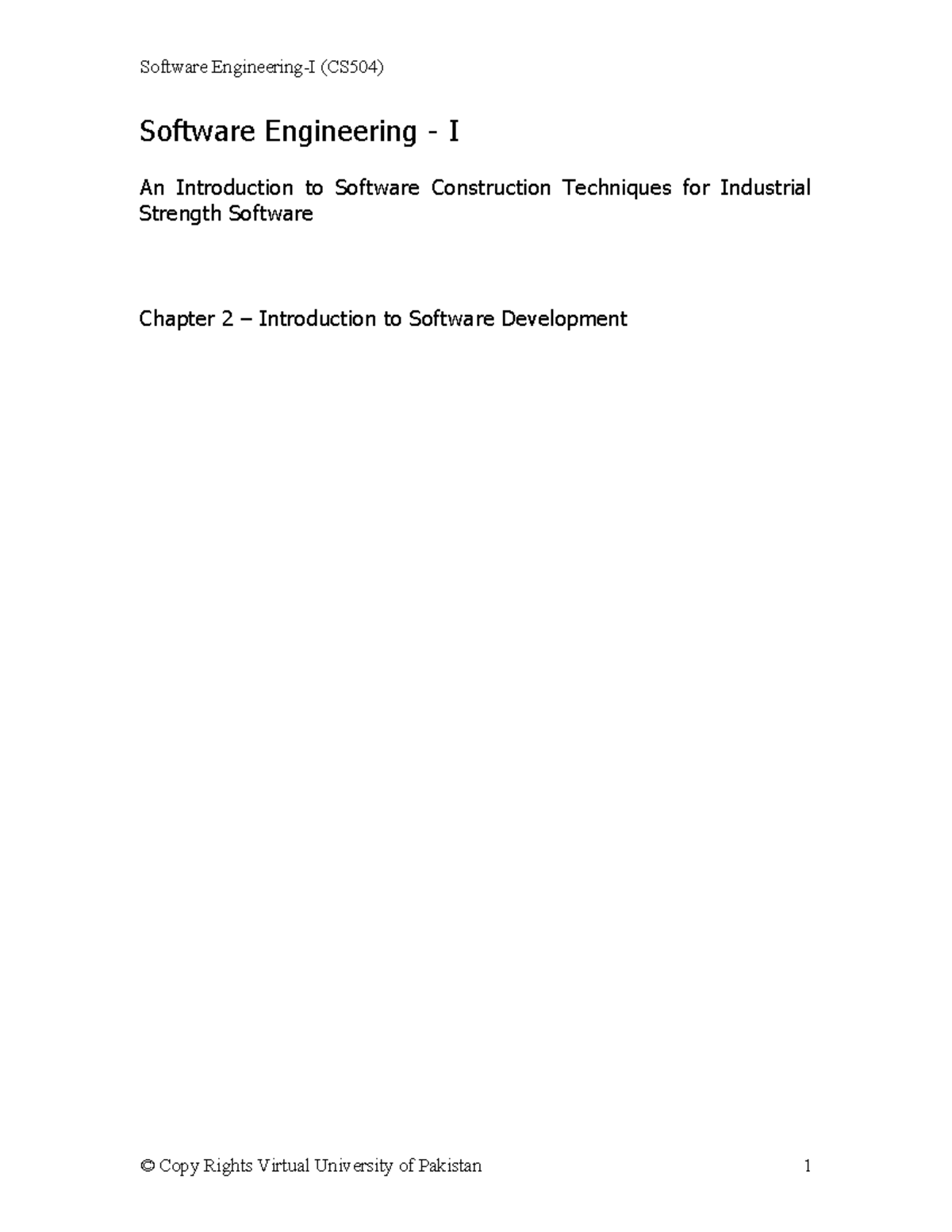 Chapter 2 - Development - Software Engineering - I An Introduction to ...