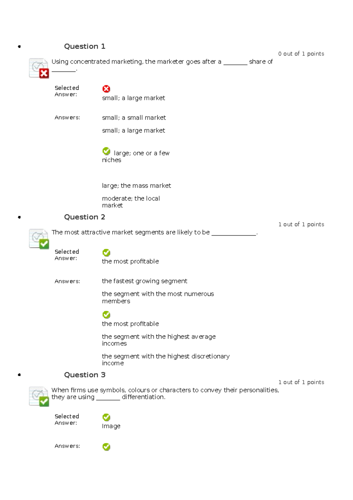 Quiz Answers Week Three Quiz Answers Studocu