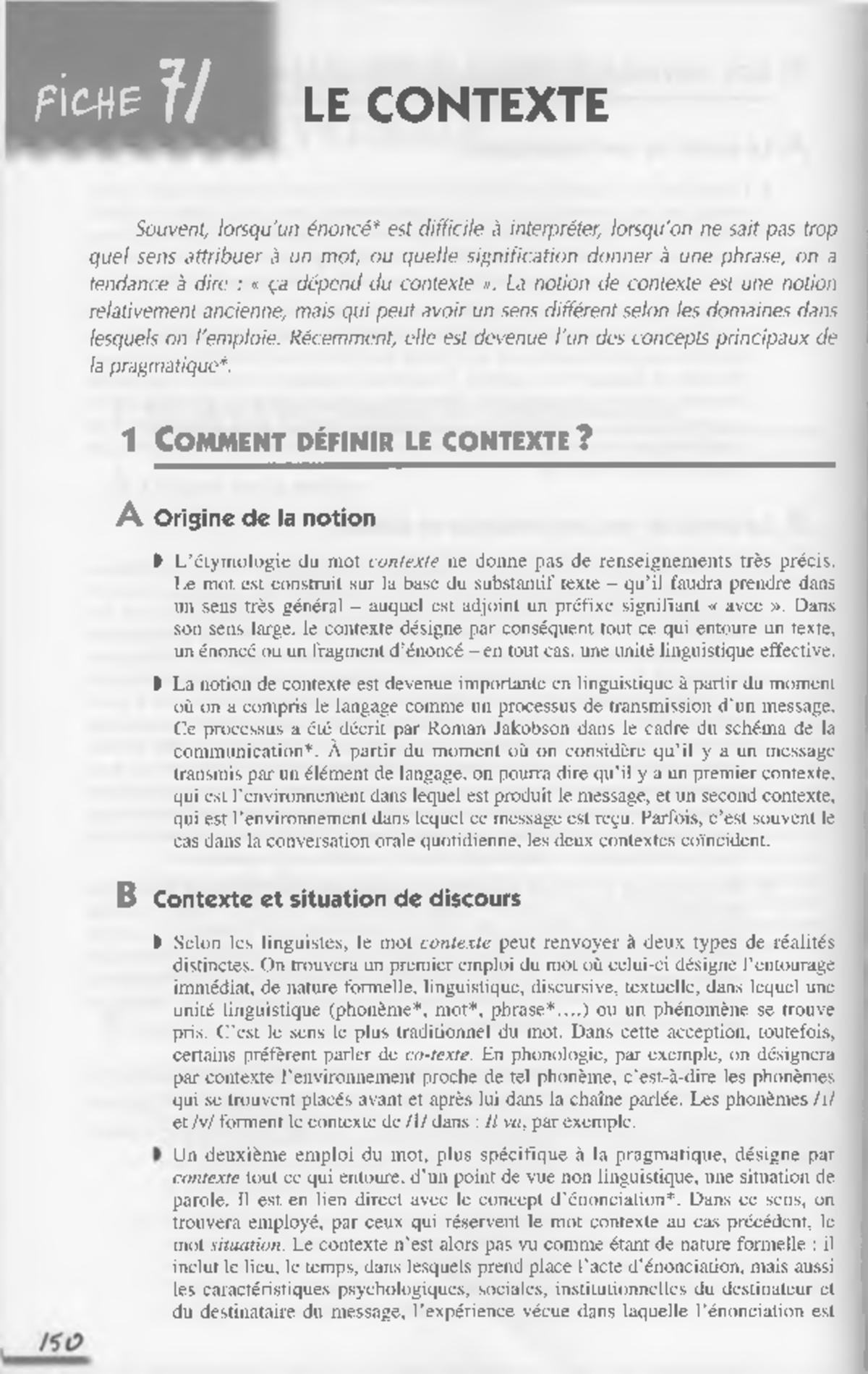 La Linguistique - 71 - Le Contexte - LE CONTEXTE Souvent, Lo Rs Q U 'u ...