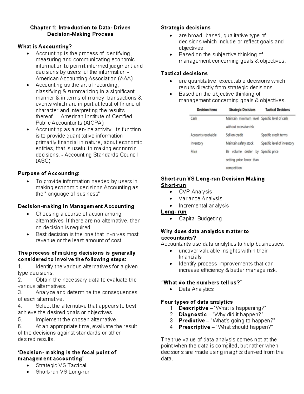Chapter 1 acstat - Chapter 1: Introduction to Data- Driven Decision ...