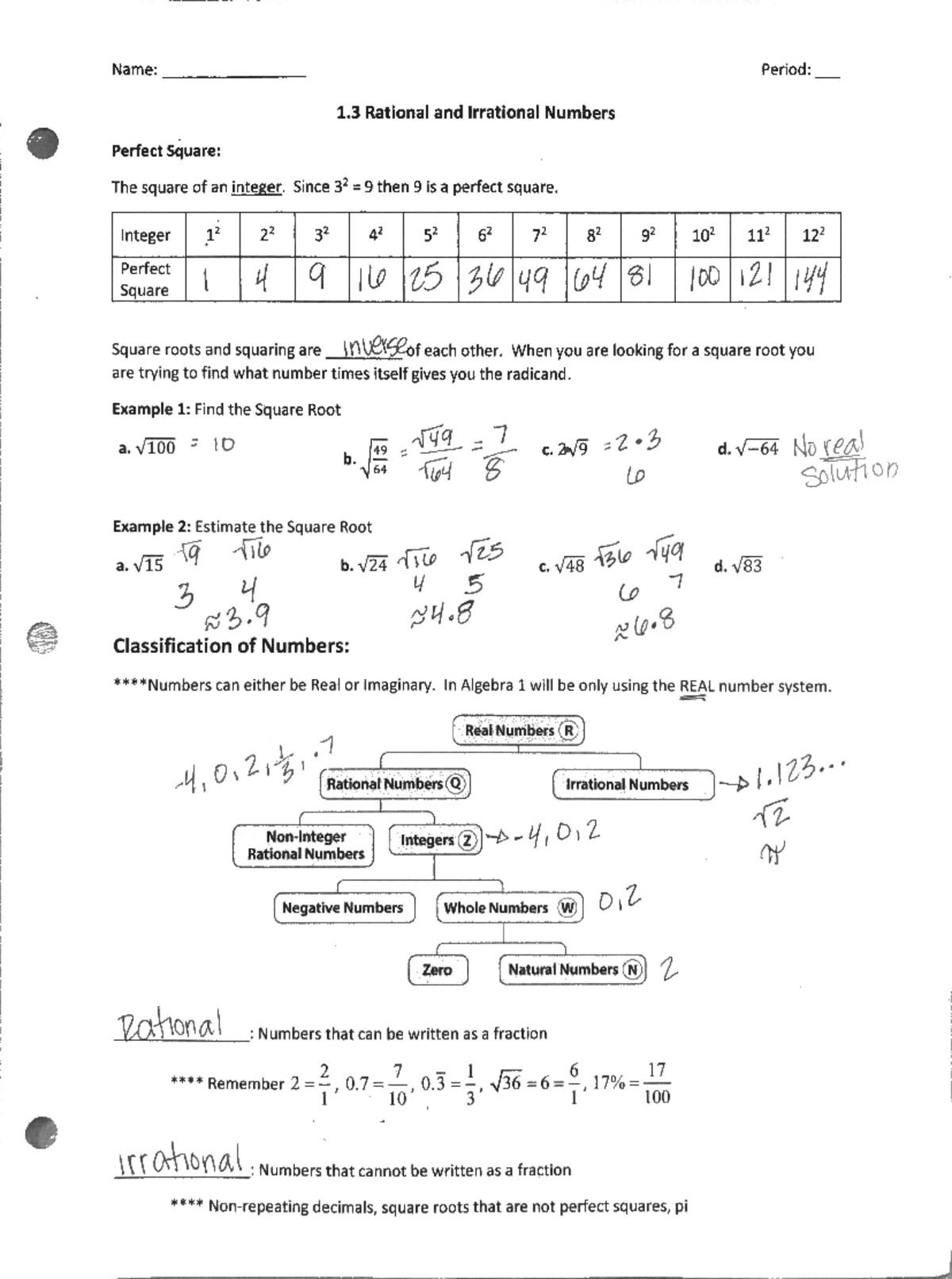 1.3 Notes Key -1 - MATH 8 - MATH 8 - Studocu