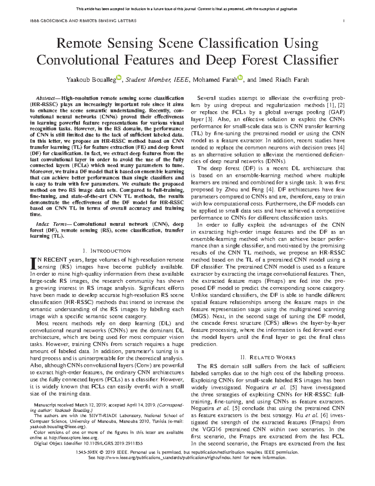 Remote Sensing Classification - IEEE GEOSCIENCE AND REMOTE SENSING ...