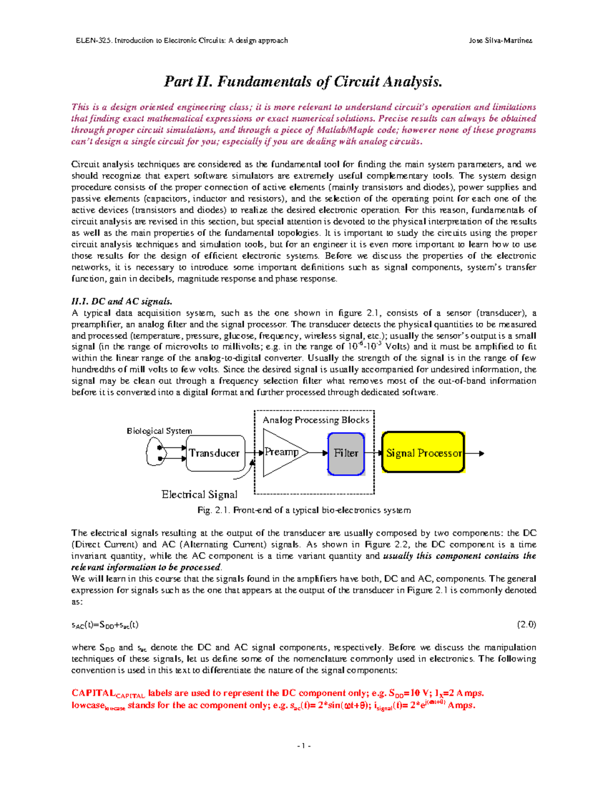 Fundamentals of Circuit Anaylsis Chapter-II - Part II. Fundamentals of ...