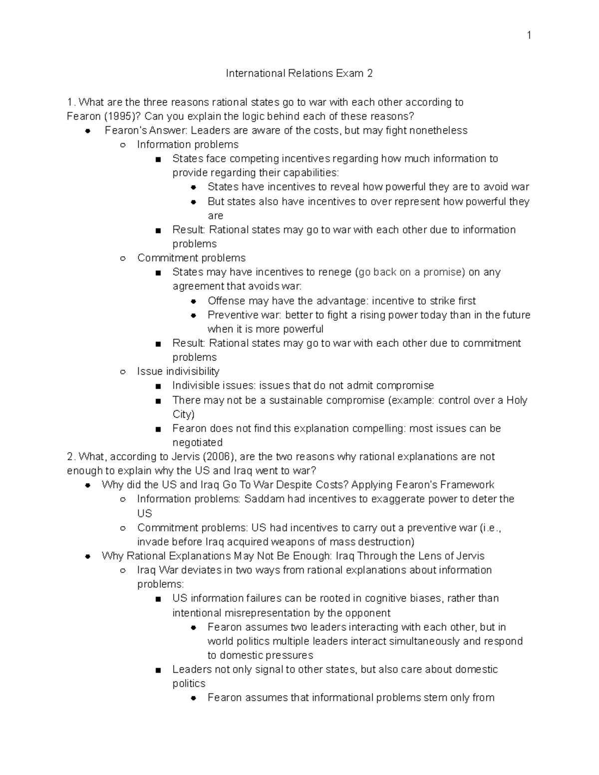 IR Exam 2 - Study guide for second exam - International Relations Exam ...