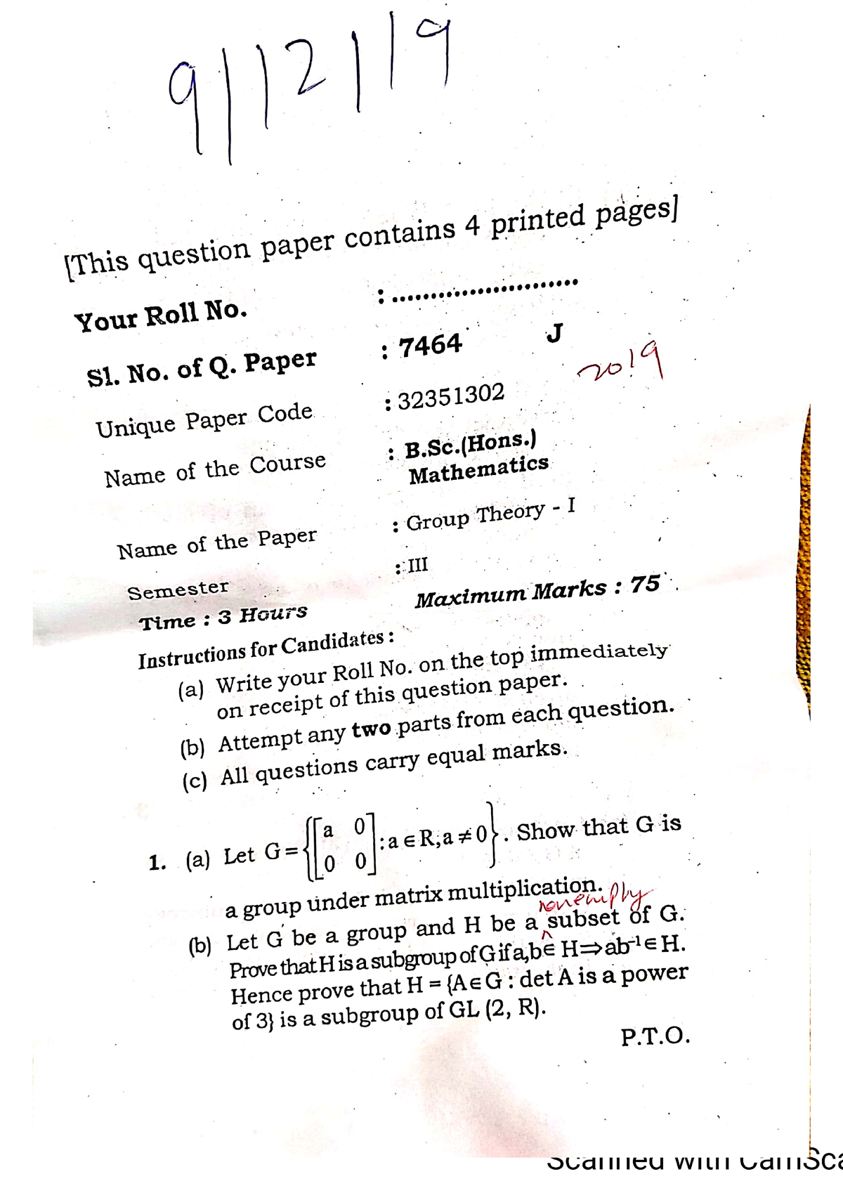 2019 GT - Group Theory Notes - BSC.(Honours.) Mathematics - Studocu